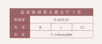 Jovisa 皇家絲絨貂毛【16排】0.10 B 捲度 Mix 長度