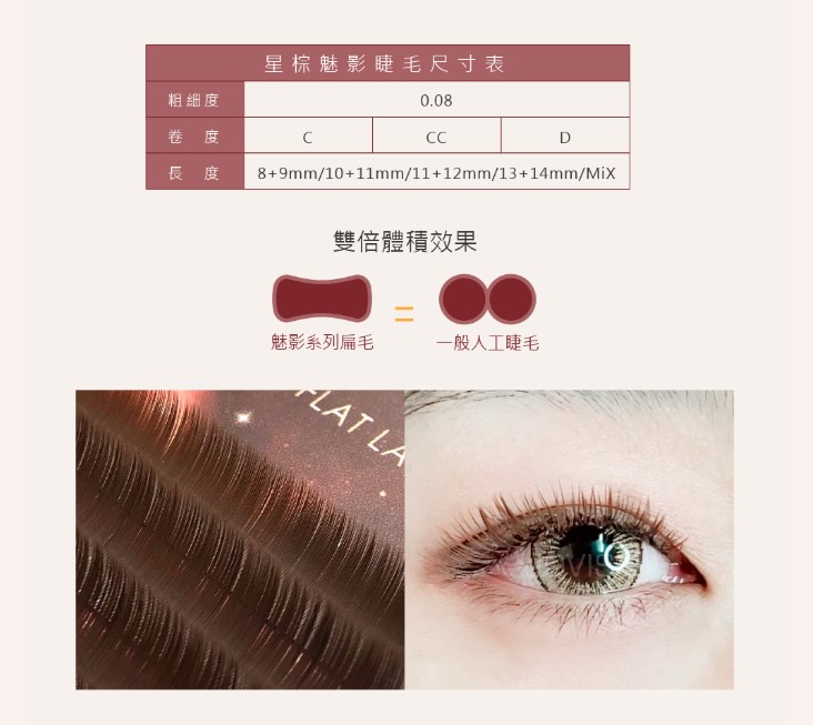 JOVISA 星棕魅影睫毛 0.08 扁毛 C 10+11MM▸咖啡◂