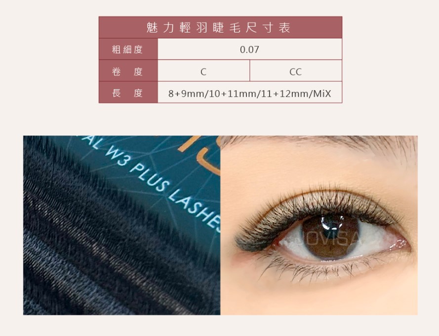 Jovisa Royale W3 Lashes 0.07 CC Curl 8MM+9MM Length