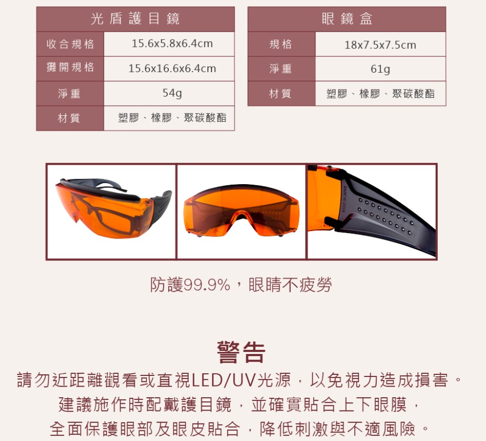 JOVISA LED UV【光固系列】光盾護目鏡