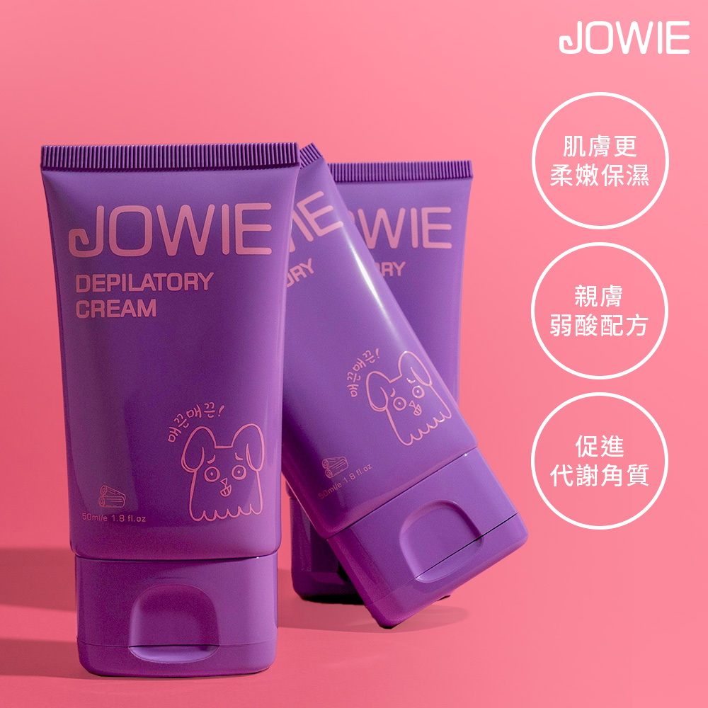 JOWIE Cleansing & Hair-Free Intimate Cream/Depilatory Cream - Specially formulated for intimate areas (Centella Asiatica x Chamomile) + Applicator Stick - Marine Woody Scent 50ml