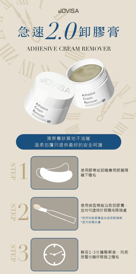 台灣 Jovisa 急速2.0 卸睫專用 卸膠膏 15g 日本製造